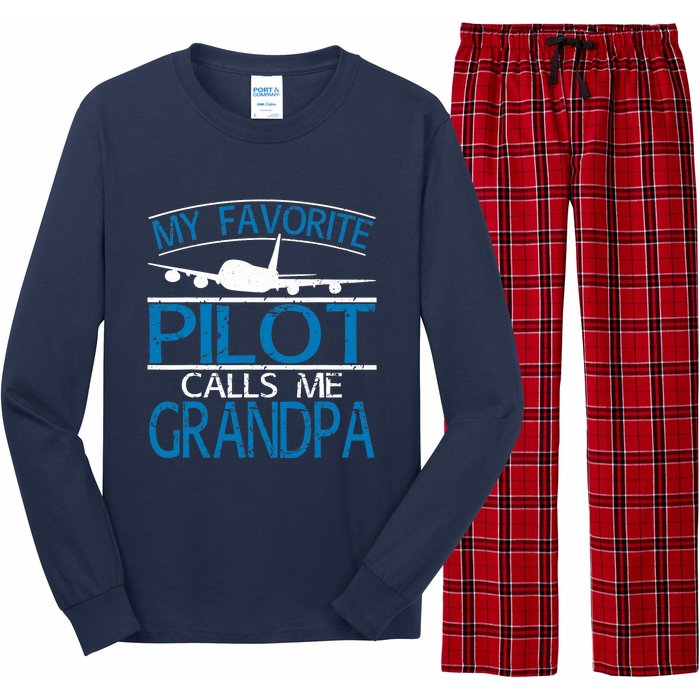 My Favorite Pilot Calls Me Grandpa Long Sleeve Pajama Set