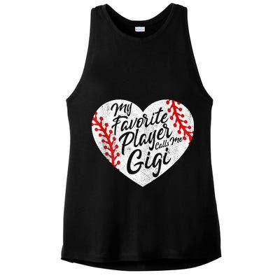 My Favorite Player Calls Me Gigi Baseball Heart Cute Grandma Ladies PosiCharge Tri-Blend Wicking Tank