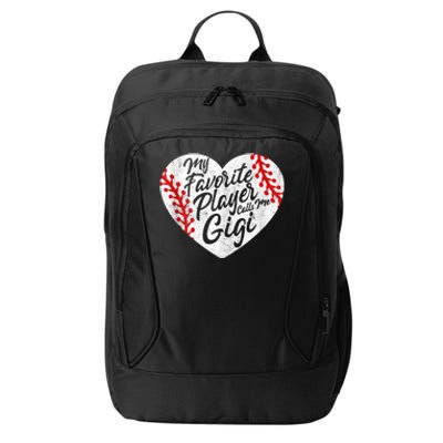 My Favorite Player Calls Me Gigi Baseball Heart Cute Grandma City Backpack