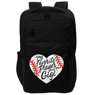 My Favorite Player Calls Me Gigi Baseball Heart Cute Grandma Impact Tech Backpack