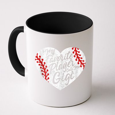My Favorite Player Calls Me Gigi Baseball Heart Cute Grandma Mug