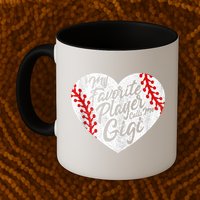 My Favorite Player Calls Me Gigi Baseball Heart Cute Grandma Mug