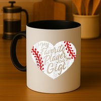 My Favorite Player Calls Me Gigi Baseball Heart Cute Grandma Mug