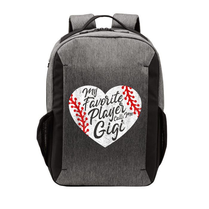 My Favorite Player Calls Me Gigi Baseball Heart Cute Grandma Vector Backpack