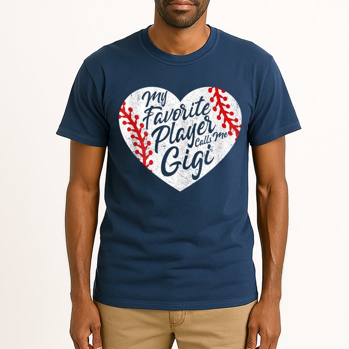 My Favorite Player Calls Me Gigi Baseball Heart Cute Grandma Tall T-Shirt