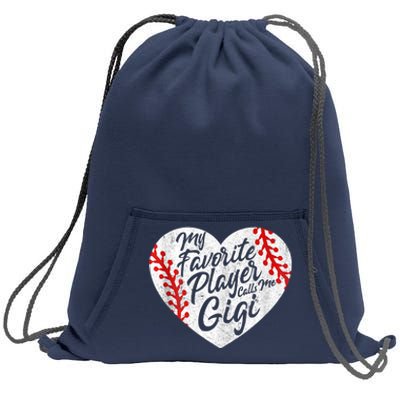 My Favorite Player Calls Me Gigi Baseball Heart Cute Grandma Sweatshirt Cinch Pack Bag