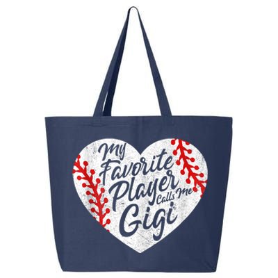 My Favorite Player Calls Me Gigi Baseball Heart Cute Grandma 25L Jumbo Tote