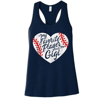 My Favorite Player Calls Me Gigi Baseball Heart Cute Grandma Womens Tank Top