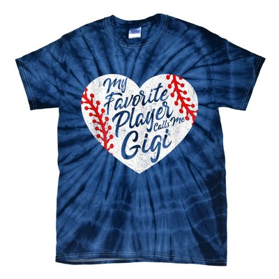 My Favorite Player Calls Me Gigi Baseball Heart Cute Grandma Tie-Dye T-Shirt
