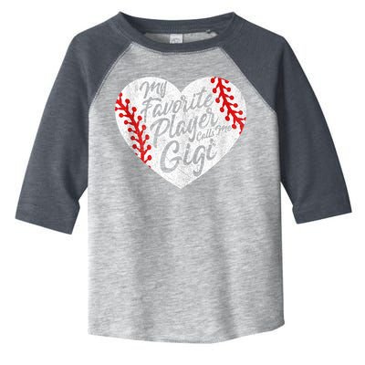 My Favorite Player Calls Me Gigi Baseball Heart Cute Grandma Toddler Fine Jersey T-Shirt