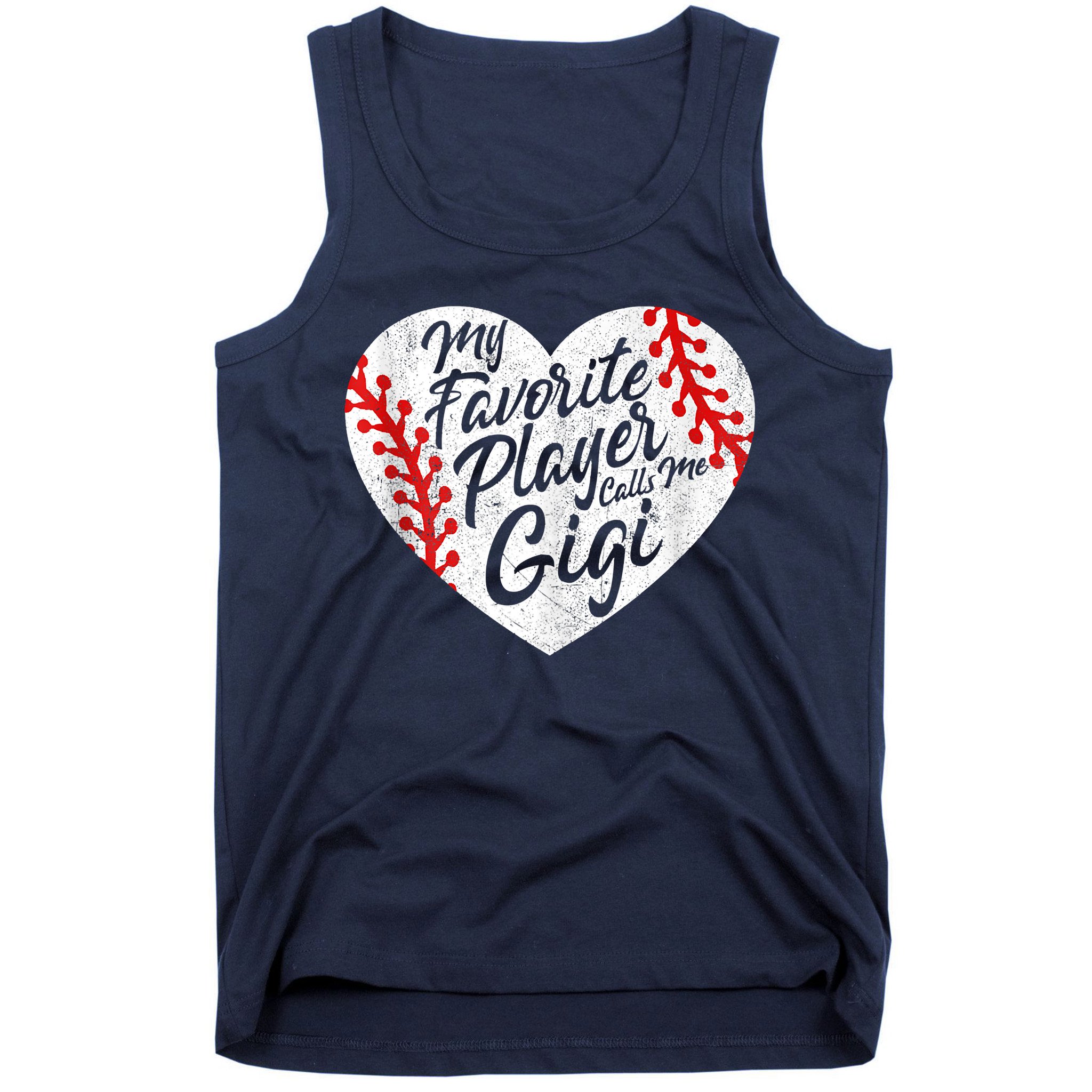 My Favorite Player Calls Me Gigi Baseball Heart Cute Grandma Tank Top