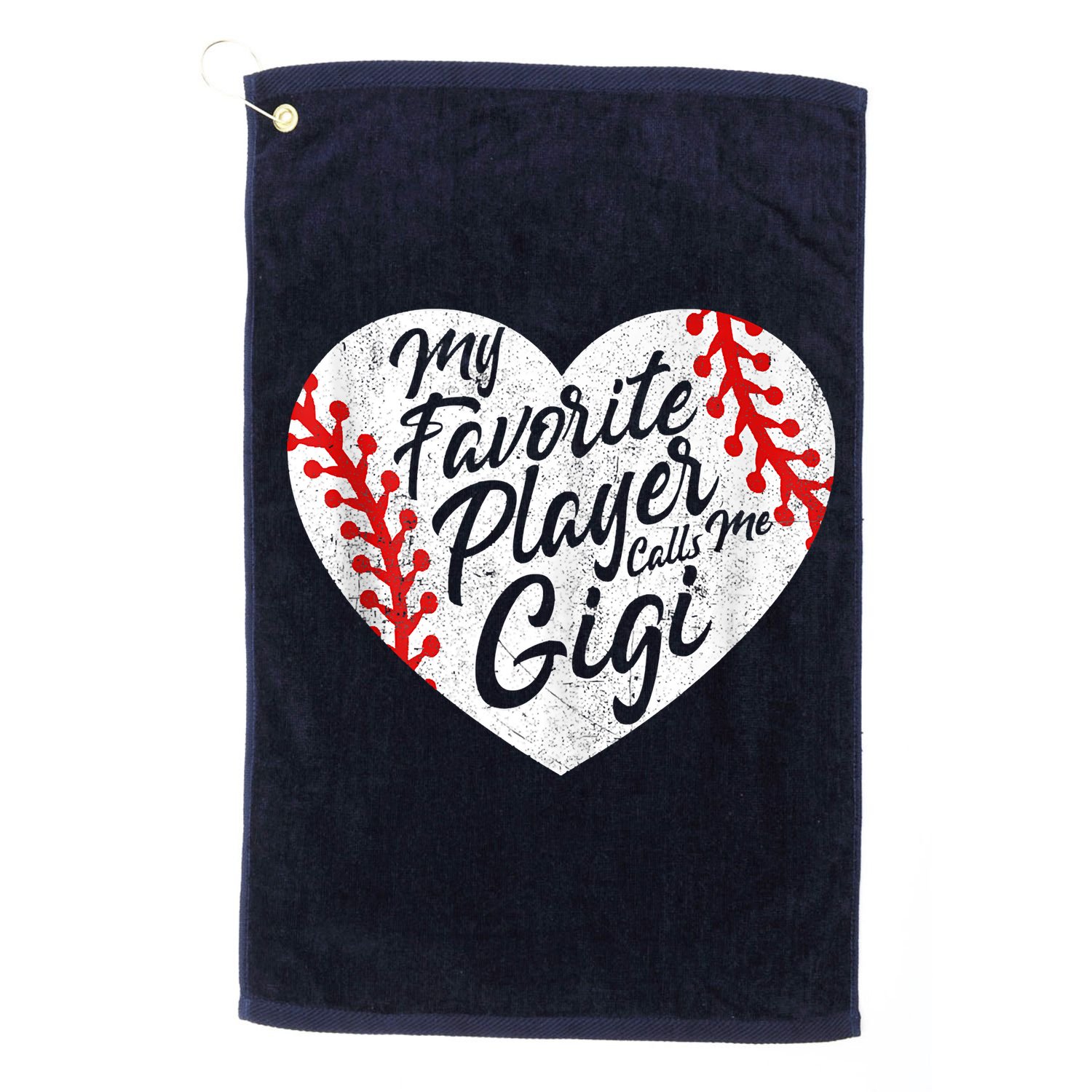 My Favorite Player Calls Me Gigi Baseball Heart Cute Grandma Golf Towel