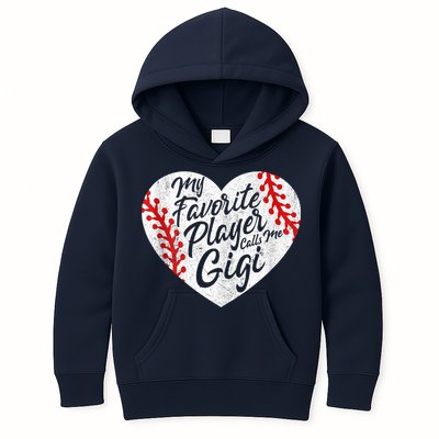 My Favorite Player Calls Me Gigi Baseball Heart Cute Grandma Kids Hoodie