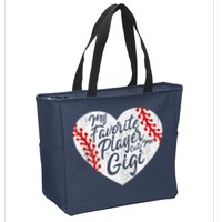 My Favorite Player Calls Me Gigi Baseball Heart Cute Grandma Zip Tote Bag