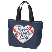 My Favorite Player Calls Me Gigi Baseball Heart Cute Grandma Zip Tote Bag