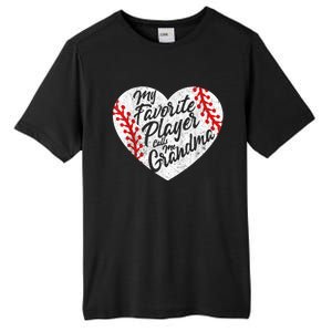 My Favorite Player Calls Me Grandma Baseball Heart Wo's Tall Fusion ChromaSoft Performance T-Shirt