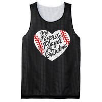 My Favorite Player Calls Me Grandma Baseball Heart Wo's Mesh Reversible Basketball Jersey Tank