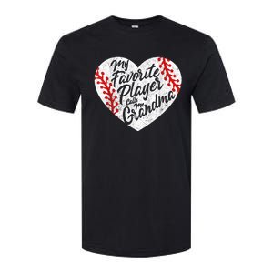 My Favorite Player Calls Me Grandma Baseball Heart Wo's Softstyle CVC T-Shirt