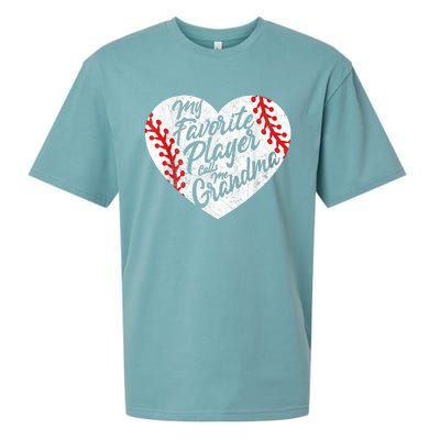 My Favorite Player Calls Me Grandma Baseball Heart Wo's Sueded Cloud Jersey T-Shirt