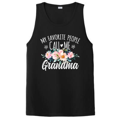 My Favorite People Call Me Grandma Floral Birthday Grandma Gift PosiCharge Competitor Tank