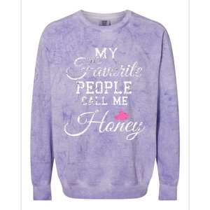 My Favorite People Call Me Honey Colorblast Crewneck Sweatshirt