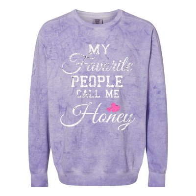 My Favorite People Call Me Honey Colorblast Crewneck Sweatshirt