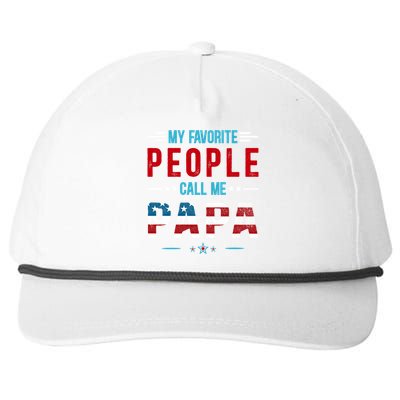 My Favorite People Call Me Papa Patriot Usa Flag Cool Father Cool Gift Snapback Five-Panel Rope Hat