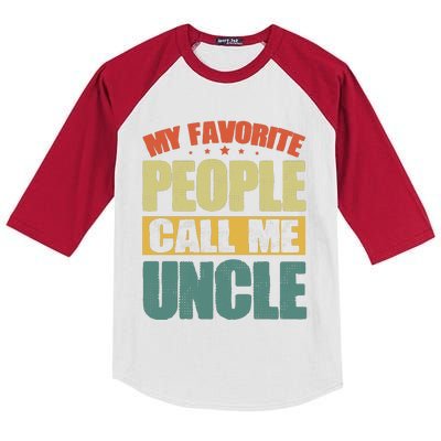 My Favorite People Call Me Uncle Vintage Kids Colorblock Raglan Jersey