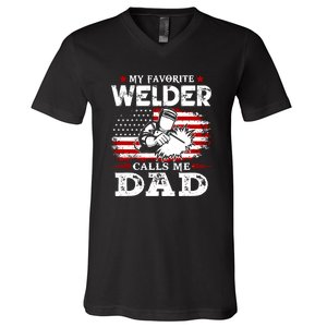 My Favorite Welder  People Call Me Daddy Funny Fathers Day Gift V-Neck T-Shirt