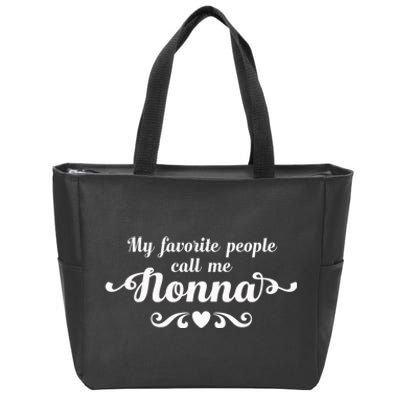 My Favorite People Call Me Nonna Zip Tote Bag