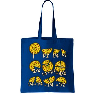 Math Fractions Pizza Salami Cheese Math Teachers Nerd Tote Bag