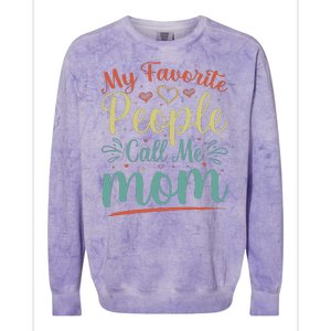 My Favorite People Call Me Mom Colorblast Crewneck Sweatshirt