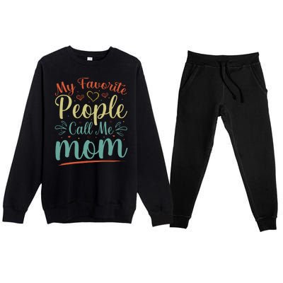 My Favorite People Call Me Mom Premium Crewneck Sweatsuit Set