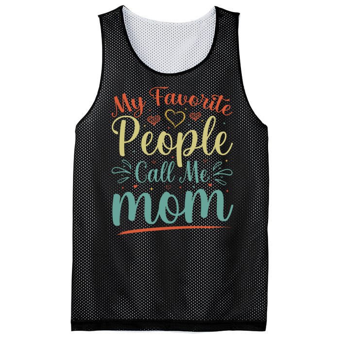 My Favorite People Call Me Mom Mesh Reversible Basketball Jersey Tank