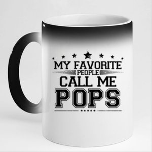 My Favorite People Call Me Pops 11oz Black Color Changing Mug