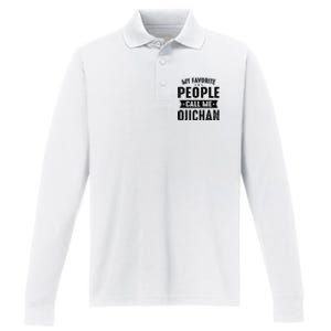 My Favorite People Call Me Ojichan Performance Long Sleeve Polo