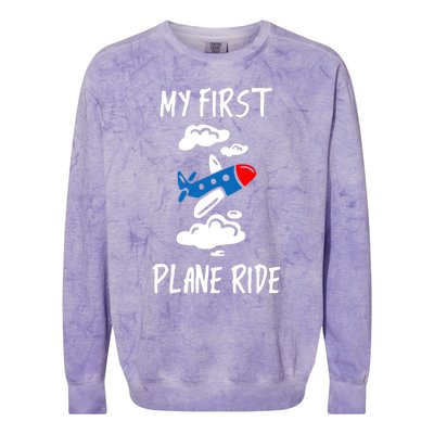 My First Plane Ride Gift Colorblast Crewneck Sweatshirt