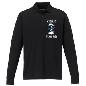 My First Plane Ride Gift Performance Long Sleeve Polo