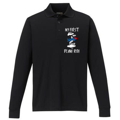 My First Plane Ride Gift Performance Long Sleeve Polo