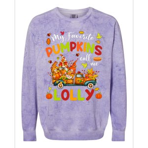 My Favorite Pumpkins Call Me Lolly Truck Thanksgiving Colorblast Crewneck Sweatshirt