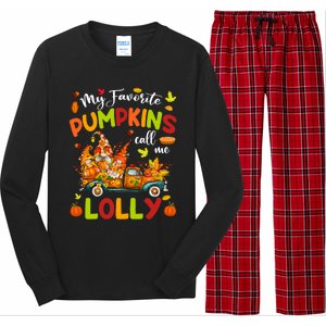 My Favorite Pumpkins Call Me Lolly Truck Thanksgiving Long Sleeve Pajama Set