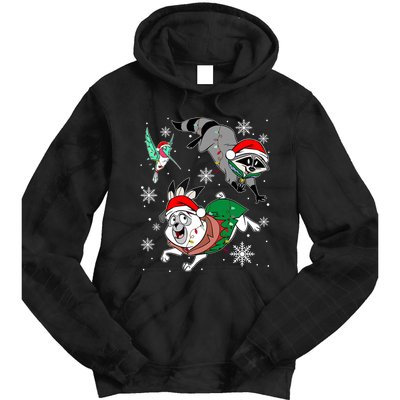 Meeko Flit Percy Christmas Lights Family Vacation Christmas Crew Squad Tie Dye Hoodie