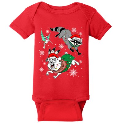 Meeko Flit Percy Christmas Lights Family Vacation Christmas Crew Squad Baby Bodysuit