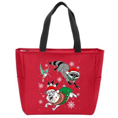 Meeko Flit Percy Christmas Lights Family Vacation Christmas Crew Squad Zip Tote Bag