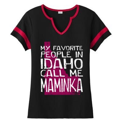 My Favorite People In Idaho Call Me Maminka Mother's Day Mom Gift Ladies Halftime Notch Neck Tee