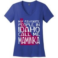 My Favorite People In Idaho Call Me Maminka Mother's Day Mom Gift Women's V-Neck T-Shirt