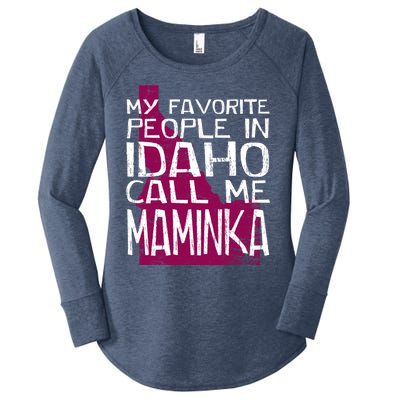 My Favorite People In Idaho Call Me Maminka Mother's Day Mom Gift Women's Perfect Tri Tunic Long Sleeve Shirt