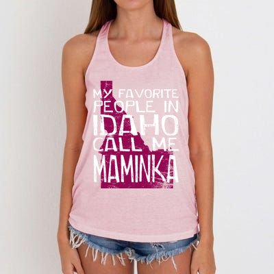 My Favorite People In Idaho Call Me Maminka Mother's Day Mom Gift Women's Knotted Racerback Tank