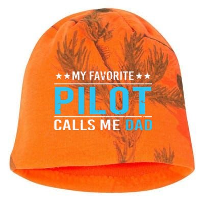 My Favorite Pilot Calls Me Dad Pilot Dad Gift Tee Kati - Camo Knit Beanie