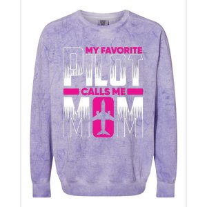 My Favorite Pilot Calls Me Mom Colorblast Crewneck Sweatshirt